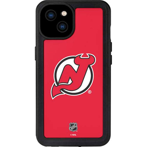 NHL New Jersey Devils Solid Background iPhone 15 Plus Waterproof Case